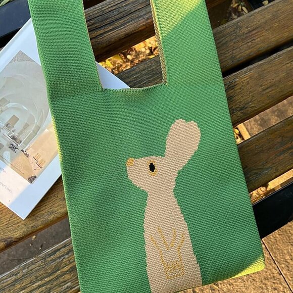 Wrist Handbag Women Crochet Tote Small Woven Shoulder Bag Carry-All - Picture 4 of 6